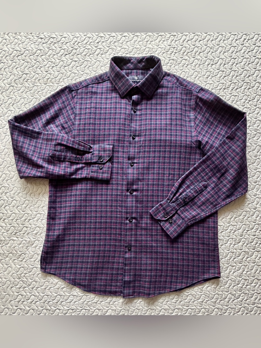 Hart Schaffner Marx Men’s Large Plaid Flannel Shirt 100% Cotton Long Sleeve